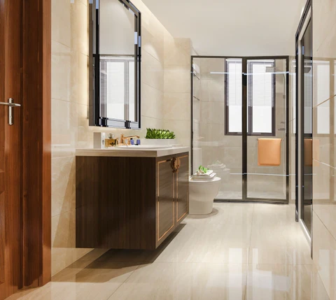 Visually appealing bathroom tiles