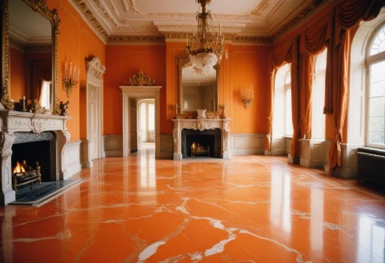 Breccia marble flooring