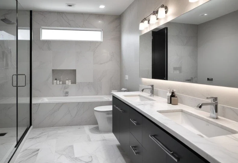 Brushed Finish A brushed finish creates a lightly textured surface that offers excellent slip resistance, making it an ideal choice for areas prone to moisture, such as bathrooms and outdoor spaces. The non-slip properties of brushed marble make it a practical and safe choice for exterior applications, such as pool surrounds, patios, and walkways, as well as high-traffic interior areas.